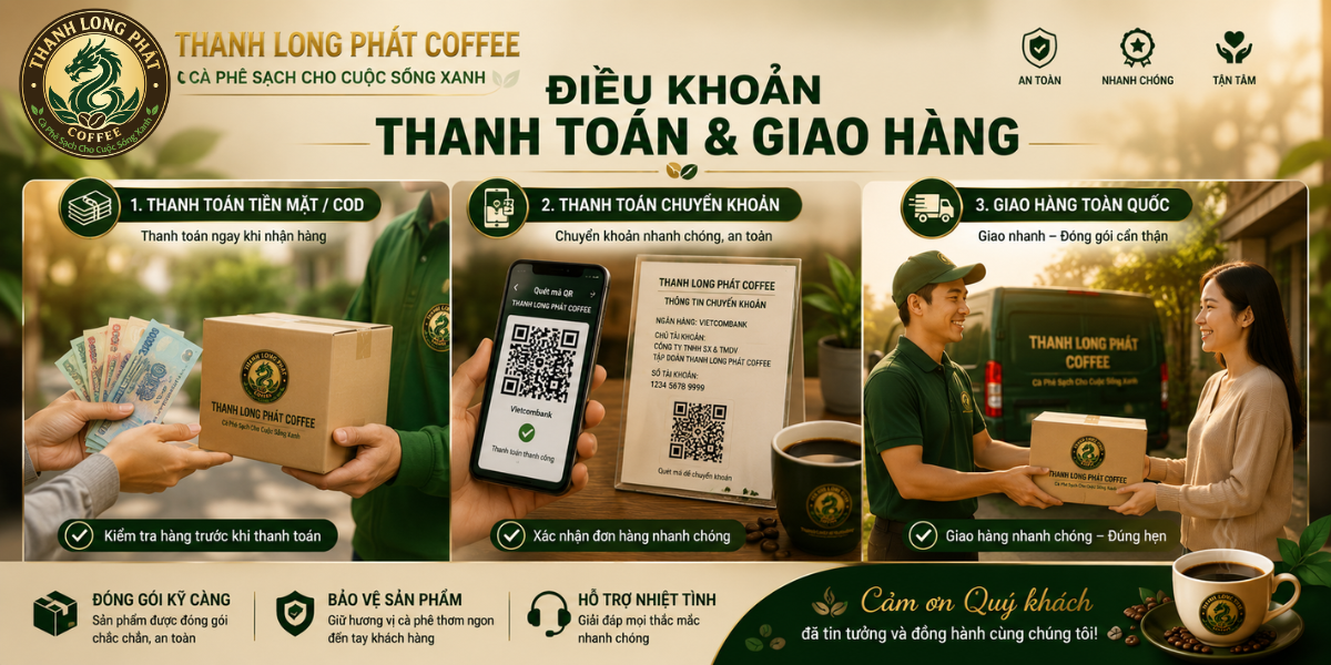 Điều Khoản Thanh Toán & Giao Hàng Thanh Long Phát Coffee