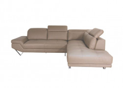 Sofa da Malaysia góc phải, màu xám đậm 