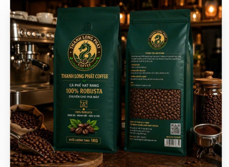 Cà Phê Rang Hạt 100%  Robusta   1kg
