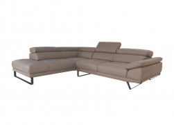 Sofa da Malaysia góc trái , màu xám