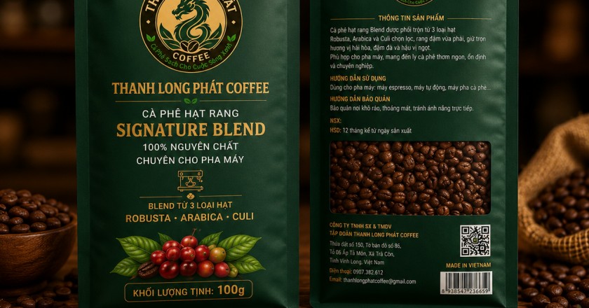 Cà Phê Rang Hạt R0BUSTA + ARABICA + CULI  100 gram
