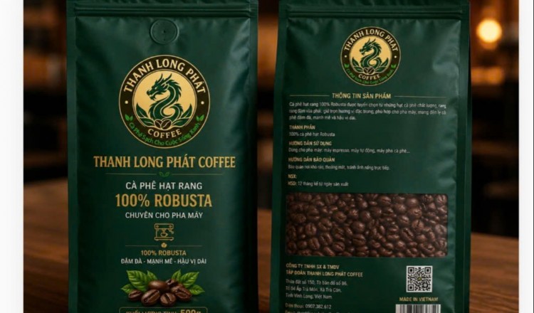 Cà Phê Rang Hạt 100%  Robusta  500gr