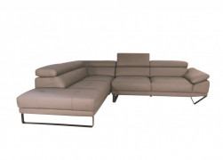 Sofa da Malaysia góc trái , màu xám