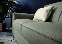 Sofa da Italia góc phải, màu xám nhạt