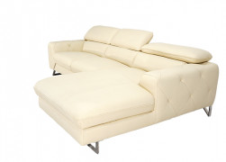 Sofa da thật góc phải, màu be