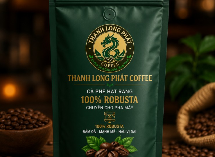 Cà Phê Rang Hạt 100%  Robusta 100gram