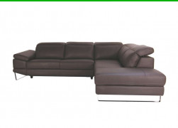 Sofa da Malaysia góc phải, màu socola