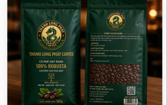 Cà Phê Rang Hạt 100%  Robusta  500gr
