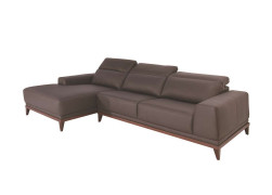 Sofa da Malaysia góc trái , màu socola 