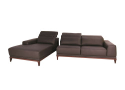 Sofa da Malaysia góc trái , màu socola 
