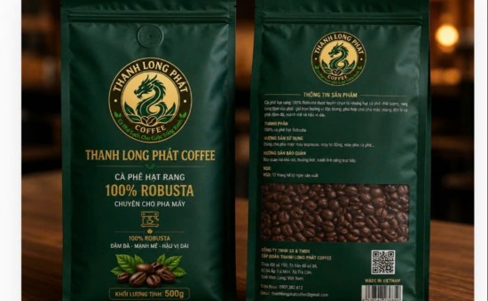 Cà Phê Rang Hạt 100%  Robusta  500gr
